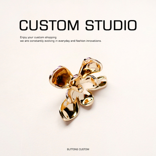 绽放 彼岸花合金纽扣设计师辅料小香风衬衫毛衣简约diy装饰扣子