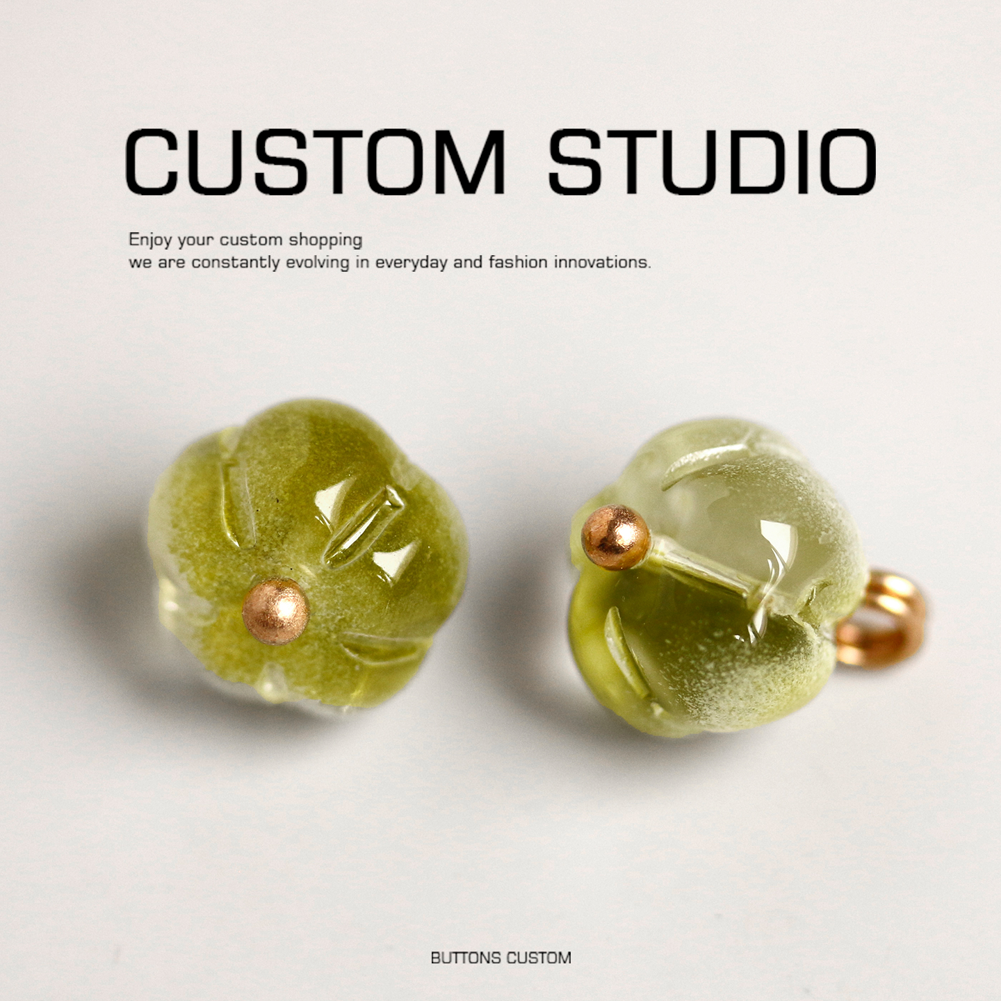 丹青 琉璃南瓜仿玉石纽扣设计师辅料手工diy服装饰品扣子配件