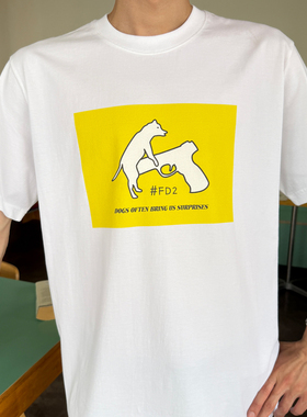 HASOBASO 2025新款夏季短袖T恤男女同款趣味印花休闲百搭上衣