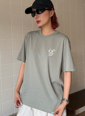 HASOBASO 2025春夏新款小众潮牌标语短袖T恤男女同款上衣