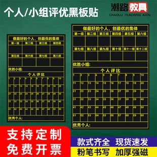 支持定制班级个人小组竞赛积分评比评优表学号座位号黑板贴 班级常规评分栏带优胜小组个人磁力黑板软磁贴