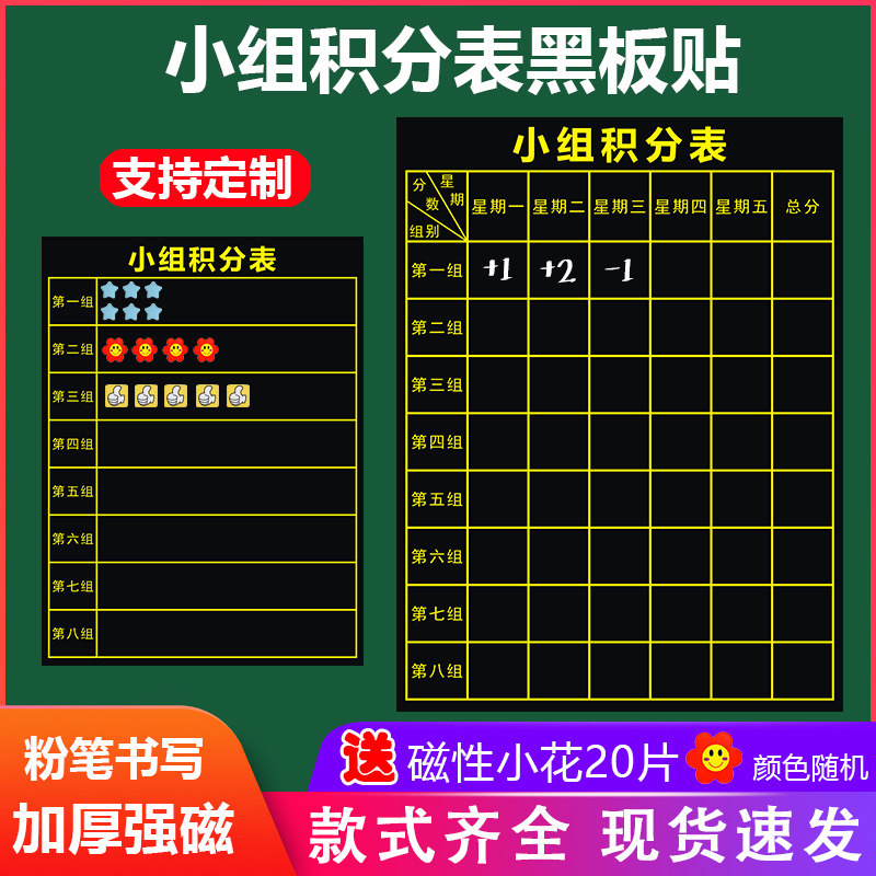 磁性小组积分表黑板贴班级评分表各组竞赛表磁性贴你追我赶评比栏课堂