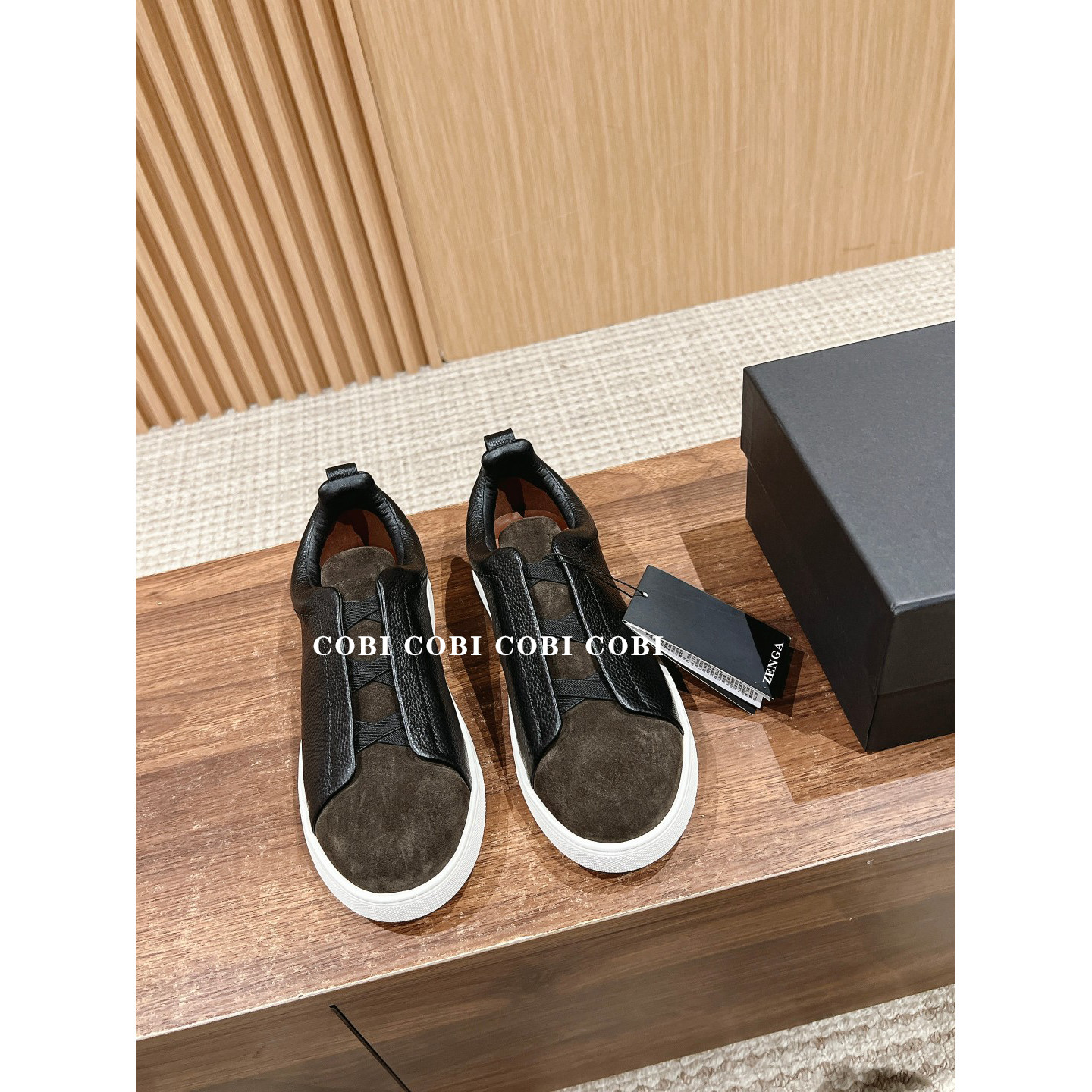 thumbnail for 【High-End Texture】Jenny Design-Inspired Leather Patchwork Suede Men's Casual Slip-On Shoes