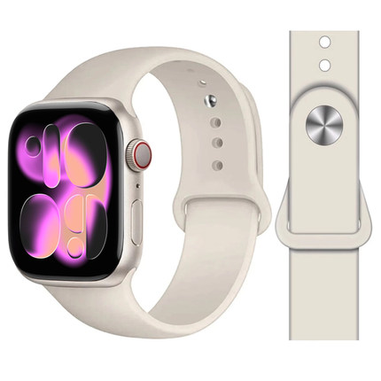 适用苹果手表iwatchS11表带硅胶applewatch10代S9手表带SE运动S8新款s7男女款S6可爱S5高级s4腕带Ultra2女生3