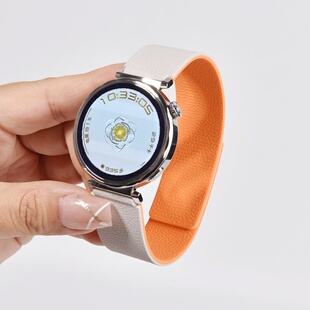 适用华为gt5表带gt6新款watch3荔枝纹磁吸gt3pro硅胶gt2智能buds荣耀高级小米watchs4腕带oppoX2男夏天4pro链