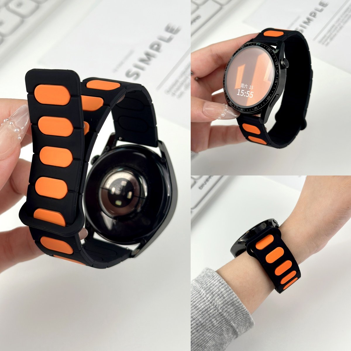 适用华为GT全系列磁吸硅胶表带