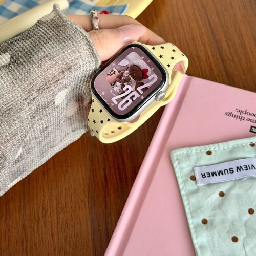 【小蛮腰硅胶】适用苹果手表S10表带applewatchs11女iwatchS9新款s8腕带S11智能s7运动se3高级Ultra3春夏潮款