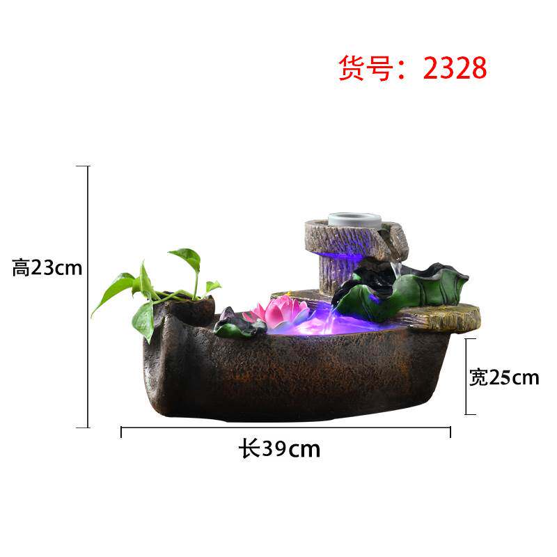 桌面山水摆件茶台微景观造景雾化加湿器小假山流水喷泉家居装饰i.
