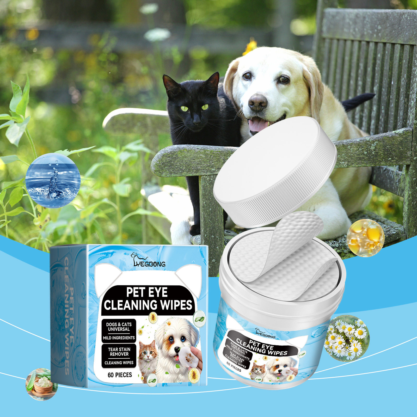 Yegbong宠物眼部清洁湿巾 宠物猫狗眼部温和清洁眼垢泪痕护理湿巾,宠物/宠物食品及用品,猫狗湿巾,淘宝优惠券,粉丝福利购,淘宝优惠卷