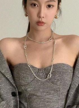 猪鼻子项链OT扣小众设计感项链