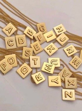 Lisa同款26英文字母项链吊坠ins