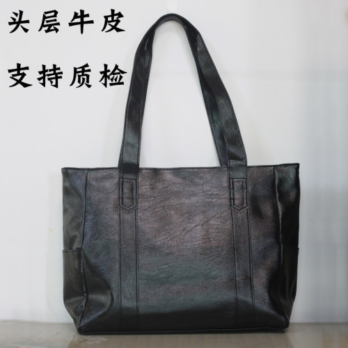 大容量真皮女包头层牛皮单肩斜挎包托特包旅行通勤包外贸尾货大牌