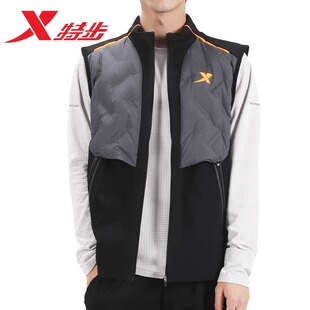 特步国人竞速羽绒马甲男士冬季保暖专业户外跑步2026新款官方正品