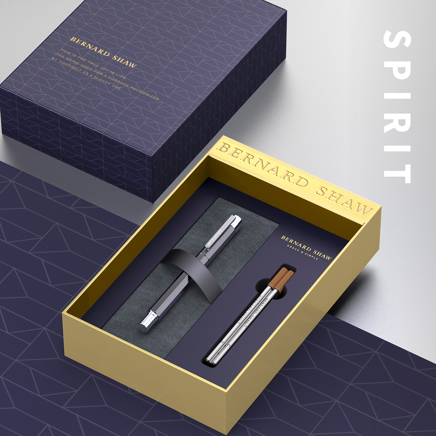 Bernard Shaw萧伯纳官方旗舰签字笔精灵系列宝珠笔刻字私人定制高档套装笔芯礼盒签名笔金属水性黑色签单笔