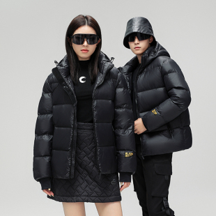 时尚 短款 休闲加厚极寒保暖情侣外套潮 黑金羽绒服男女冬季 2025新款