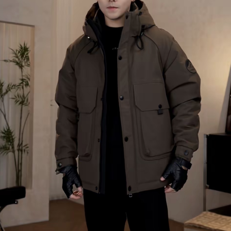 工装休闲短款羽绒服连帽潮流外套