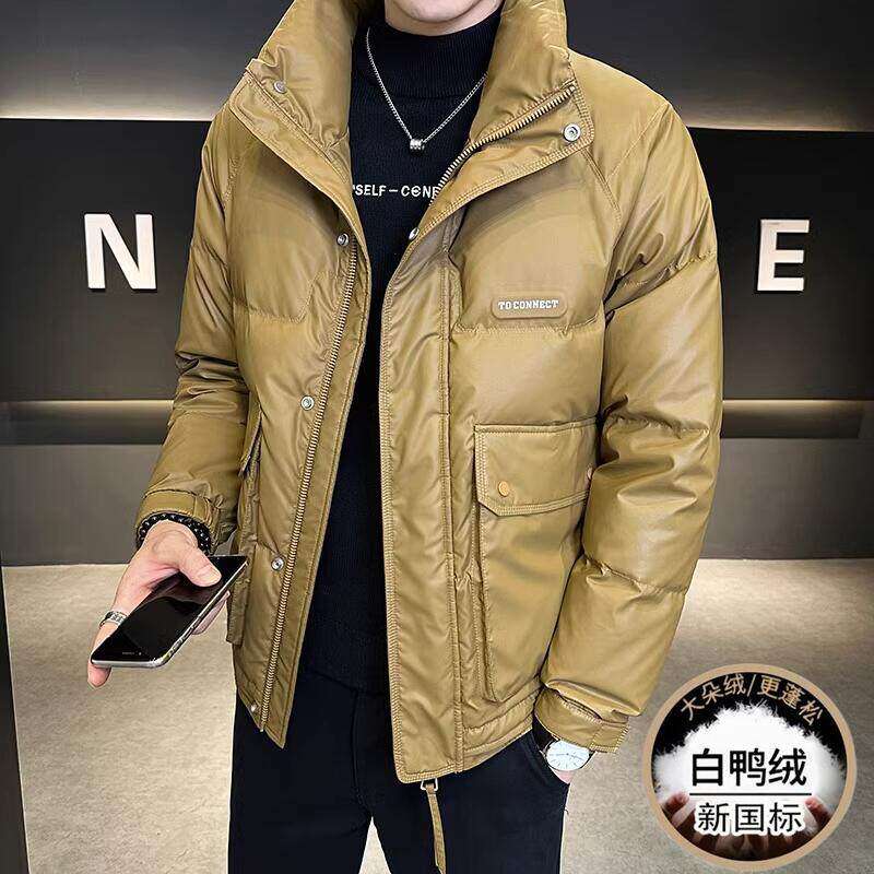 韩版羽绒服男士冬季新款2026潮牌休闲保暖加厚立领短款鸭绒外套