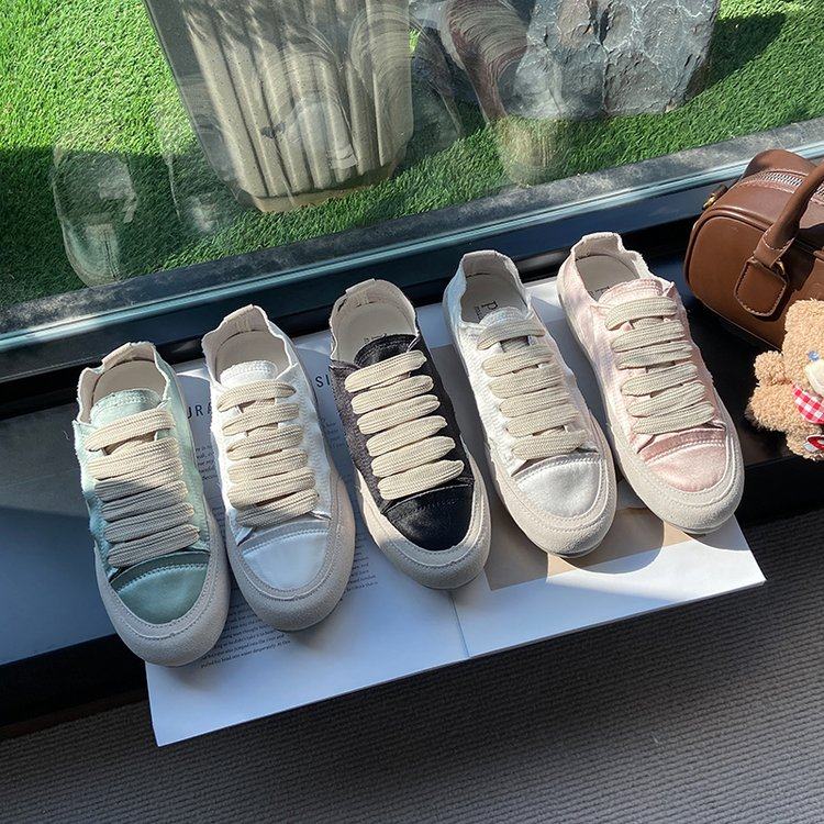 2026春季新款深口单鞋系带低跟薄荷绿布橡胶冰银色绸缎休闲女鞋,女鞋,深口单鞋,淘宝优惠券,粉丝福利购,淘宝优惠卷