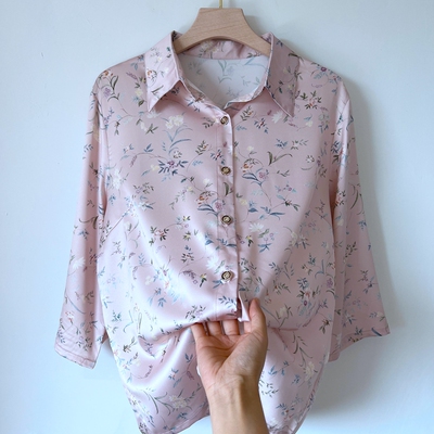 郭贵人妈妈夏装真丝衬衫奶奶装