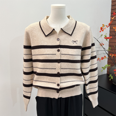 时尚妈妈秋装上衣长袖条纹打底衫