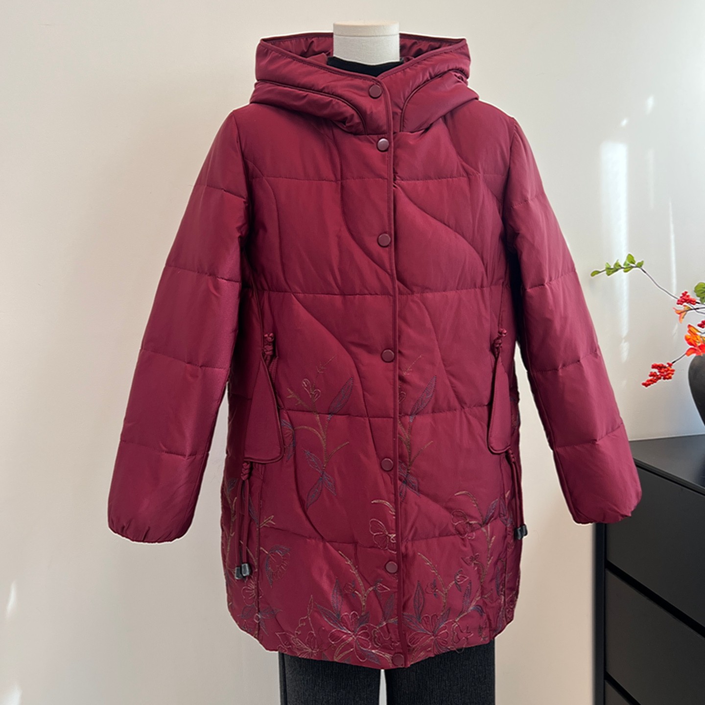 奶奶羽绒服妈妈冬装外套中长款