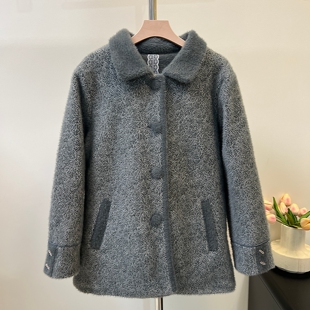 妈妈冬装加绒加厚外套中老年女洋气保暖棉服仿水貂绒秋冬奶奶大衣