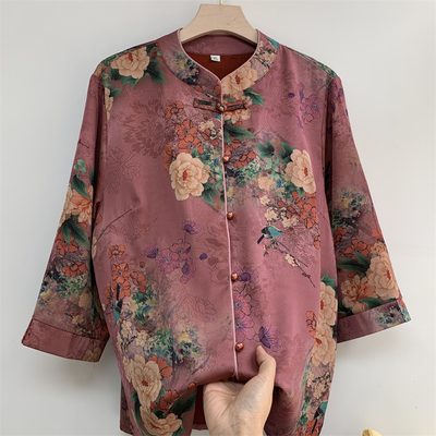 郭贵人奶奶夏装七分袖薄款衬衫