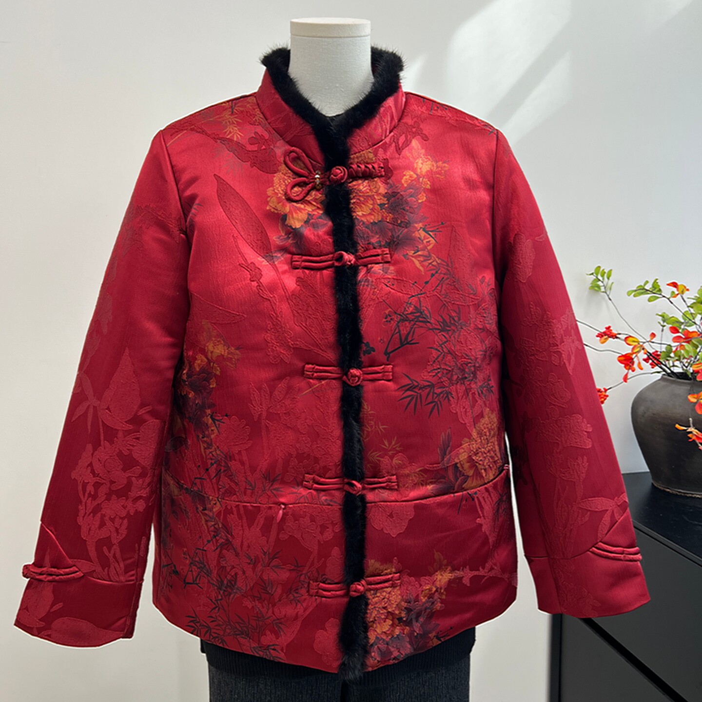 高贵奶奶羽绒服水貂毛领保暖上衣服中国风中老年女装妈妈冬装外套