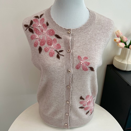 100%纯羊毛衫妈妈装秋冬针织开衫