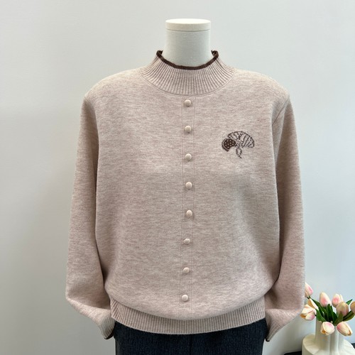 时尚妈妈冬装一体绒毛衣加绒加厚