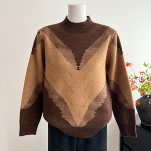 时尚妈妈装秋冬季毛衣女2025新款中老年人洋气宽松加绒加厚打底衫