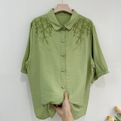 郭贵人中老年奶奶夏季亚麻小衫