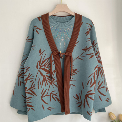 郭贵人妈妈秋装针织两件套装