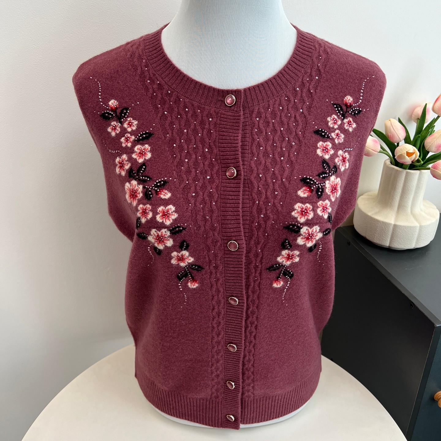 100%纯羊毛衫女士毛衣老年人奶奶针织开衫新款秋冬季外穿妈妈洋气,女装/女士精品,中老年女装,淘宝优惠券,粉丝福利购,淘宝优惠卷