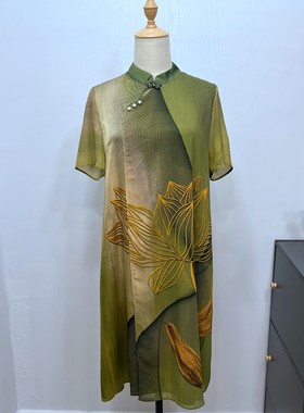 郭贵人妈妈连衣裙夏款短袖长裙