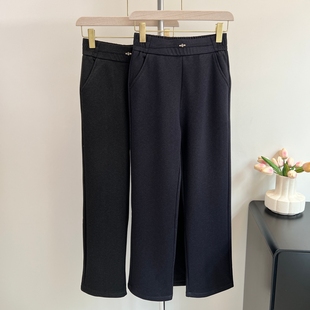 中老年人长裤 2025新款 女 子休闲高腰直筒裤 中年妈妈秋冬加绒加厚裤