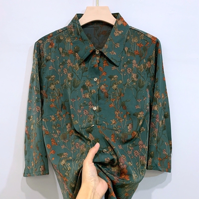 送运费险妈妈春秋桑蚕丝奶奶上衣