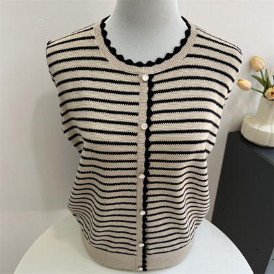 郭贵人妈妈秋装针织小衫条纹上衣