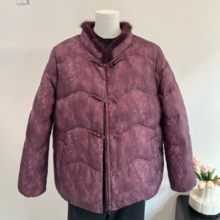 中式国风奶奶冬装羽绒服端庄大气上衣中老年女装妈妈秋冬保暖外套