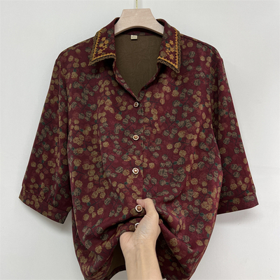 郭贵人老年人女奶奶夏装衬衫