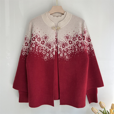 郭贵人妈妈秋装针织开衫两件套