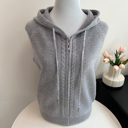 妈妈装针织时尚连帽羊毛拉链开衫