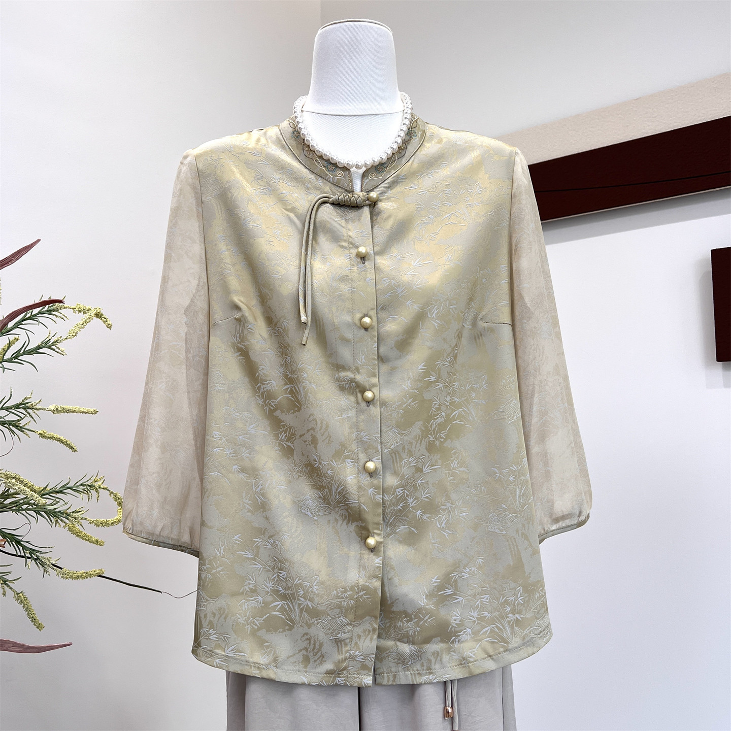 母亲节衣服妈妈夏季七分袖衬衫