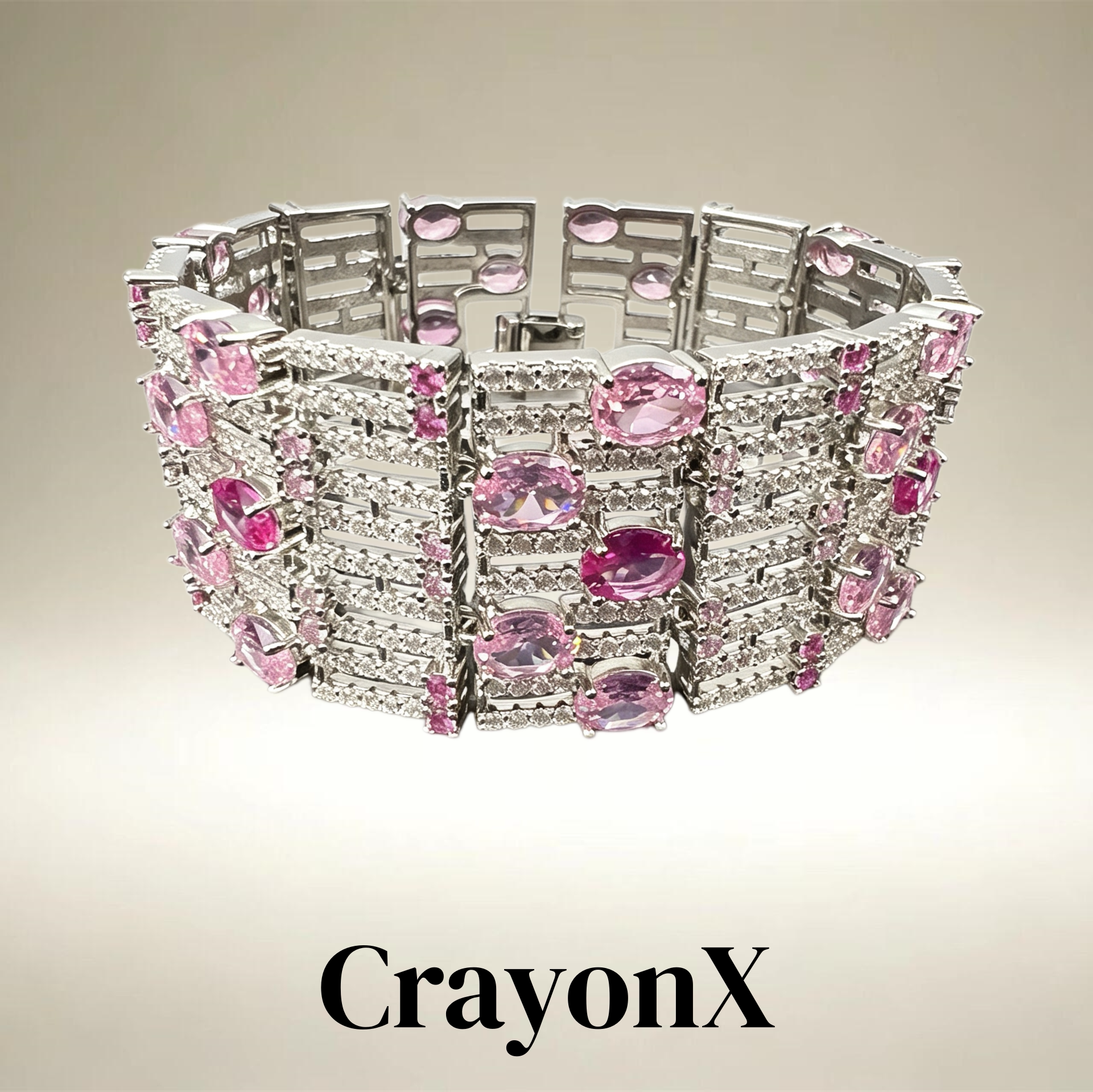 CrayonX绯钻阔环镂空密钻手链