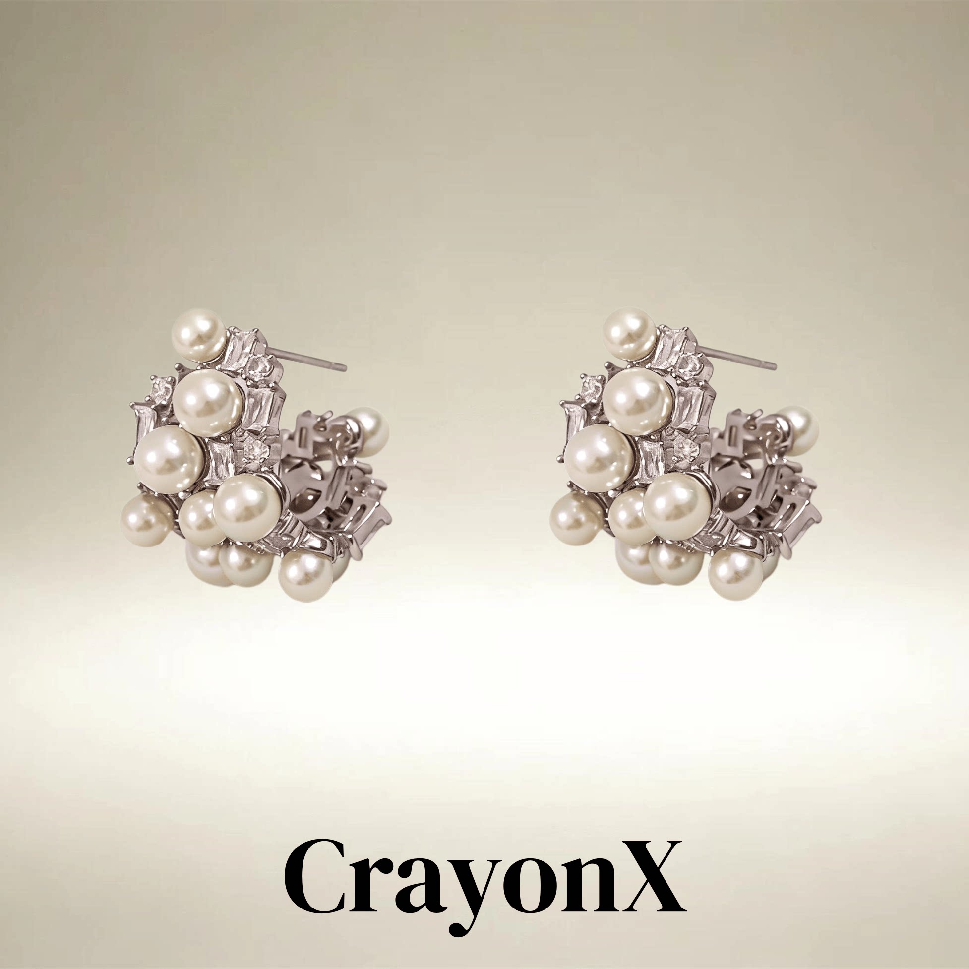 CrayonX珍珠C圈耳环轻奢气质