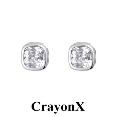 CRAYONX CX许我耀眼赵露思许妍同款简约通勤精致方糖耳钉