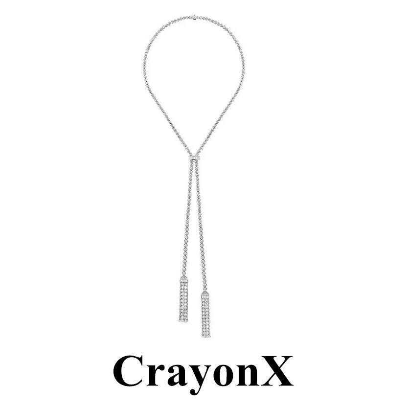 CrayonX肖战同款璀璨流苏长款可调节锆石毛衣链