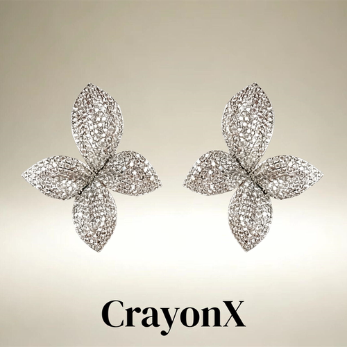 CrayonX繁钻马眼四叶满镶耳环