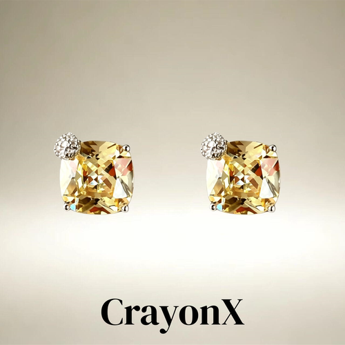 CrayonX黄钻密镶不对称耳钉