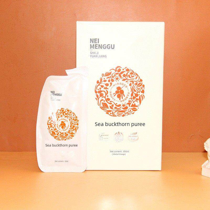 山蓝庄园棘果泥300l/10沙袋盒装正品沙m棘小果鲜榨沙棘IJP原味